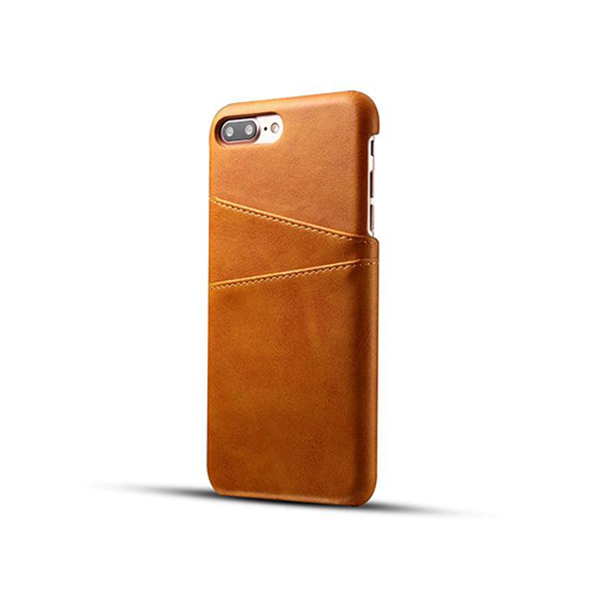 iPhone 7/8 Plus - NX Design Læder Bagcover Pung Lysebrun