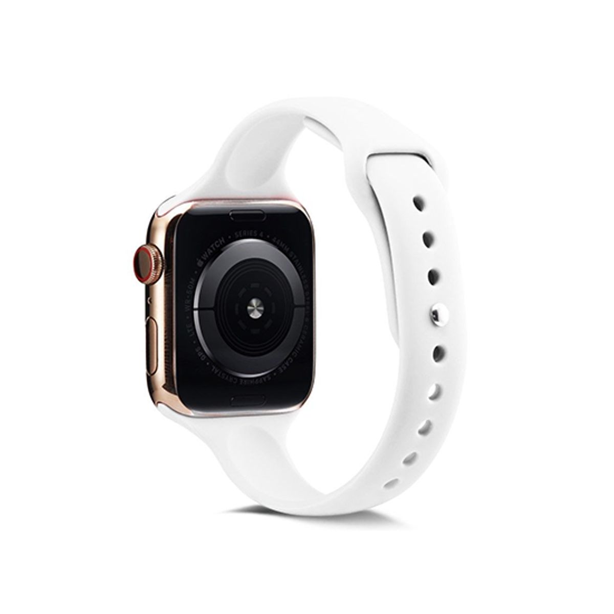 Apple Watch (38/40/SE/41/42mm) - ICON&trade; Tynd Classic Silikone Rem - Hvid