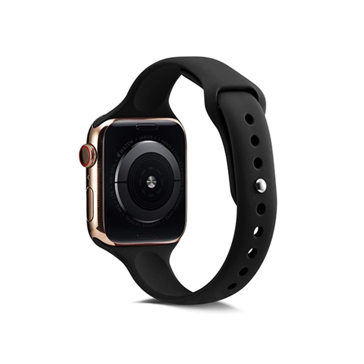 Apple Watch (38/40/SE/41/42mm) - ICON&trade; Tynd Classic Silikone Rem - Sort