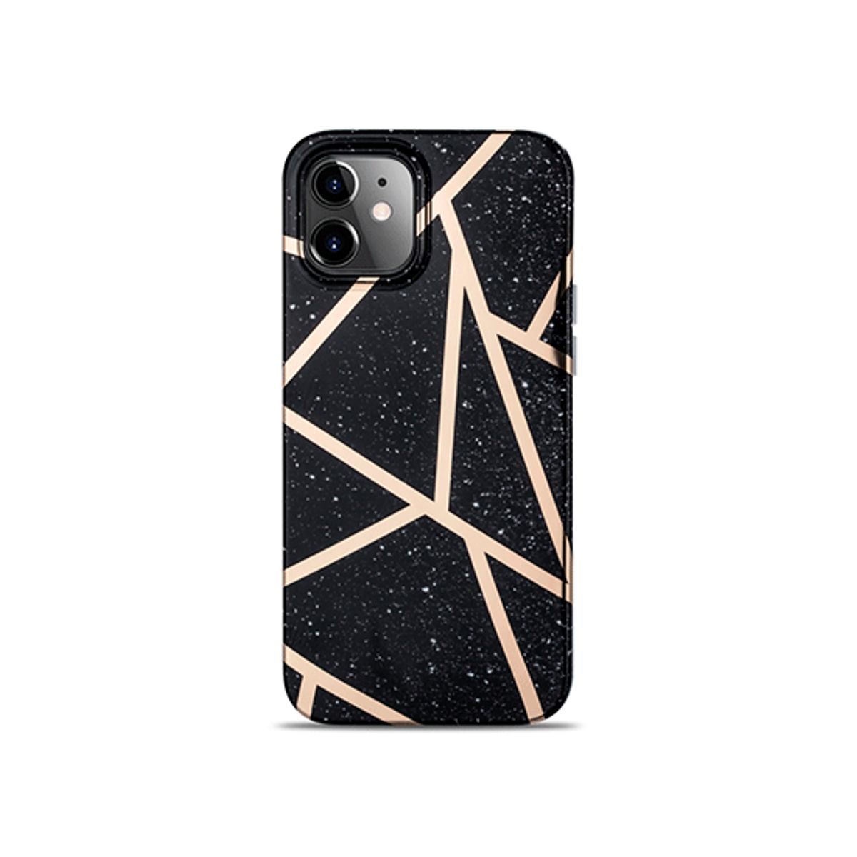 iPhone 12 - DELUXE&trade; Marble Silikone Cover - Black Stone