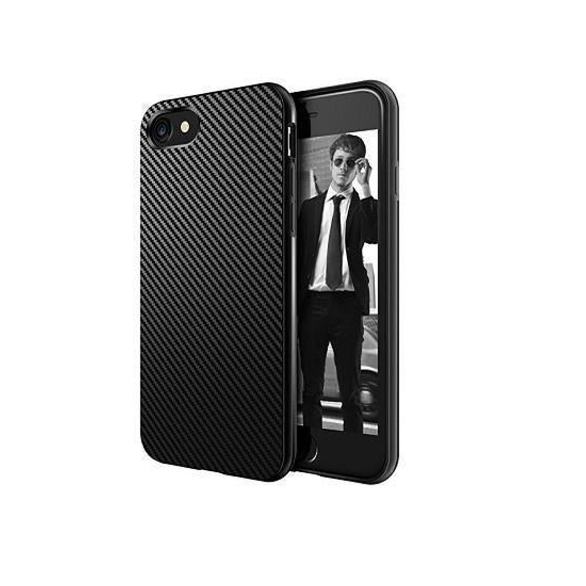 iPhone 5/5s/SE - MaxGear Carbon Fiber Cover - Sort