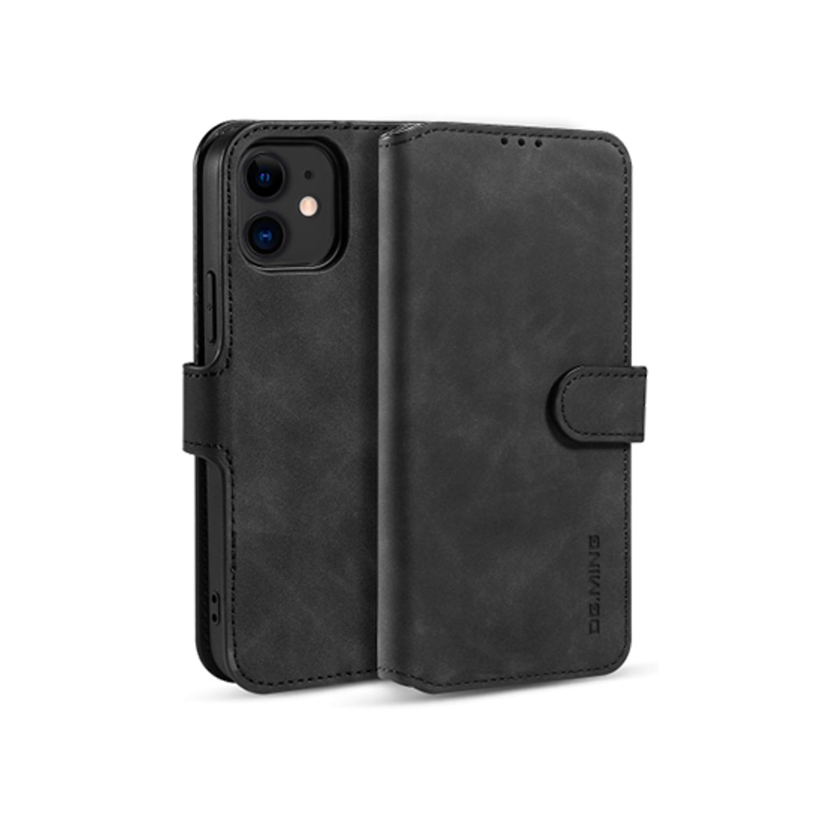 iPhone 11 - DG.MING&trade; Classical Læder Etui / Taske M. Pung - Sort