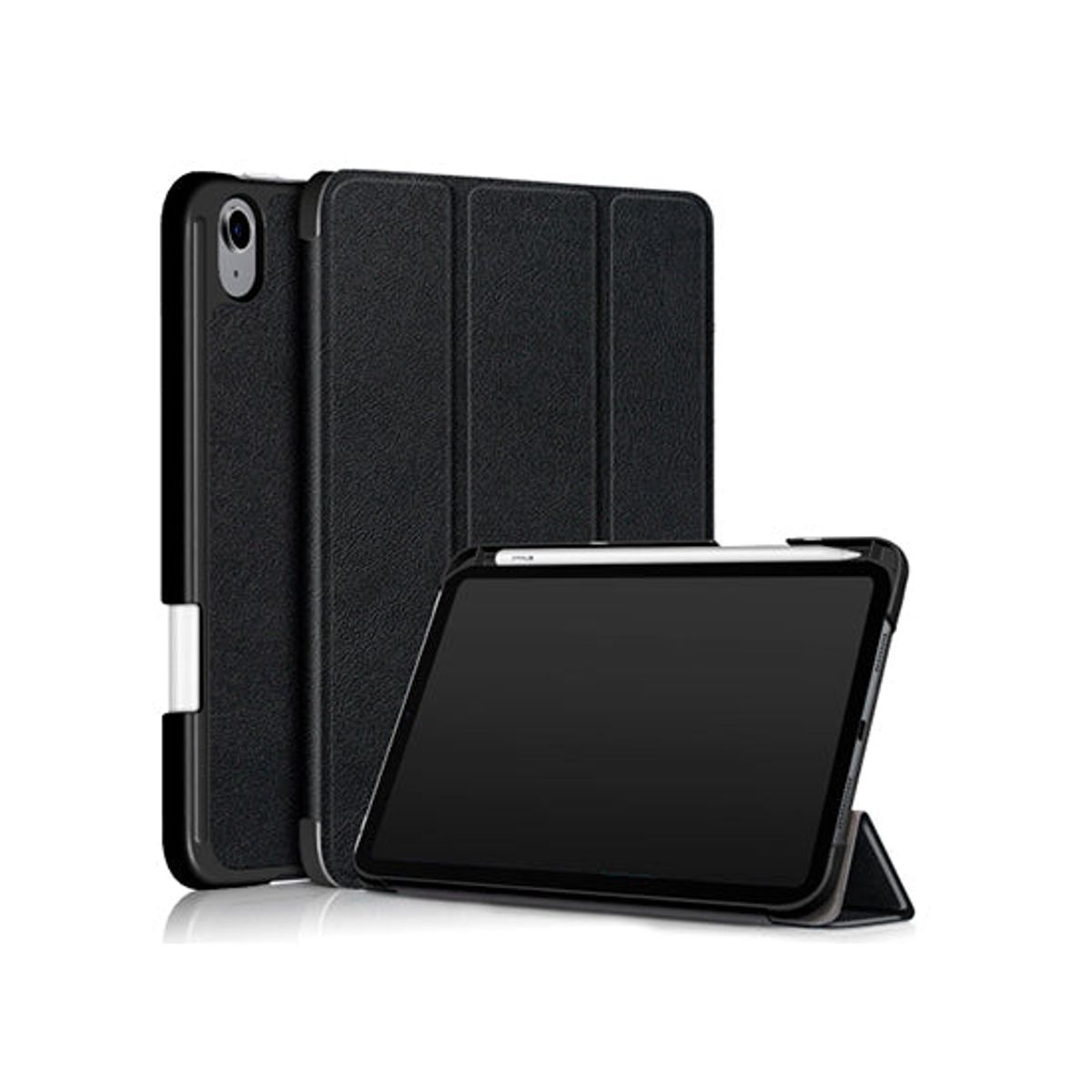 iPad Mini (2021/2024) - NX Design&trade; Smart Trifold Læder Cover - Sort