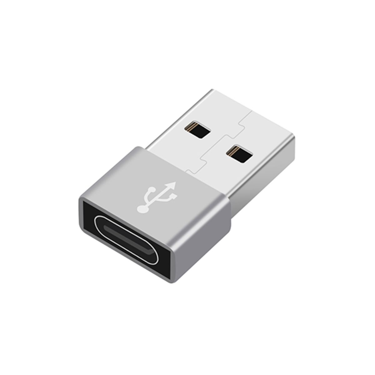 USB-A Han Til USB-C Hun - Adapter - Grå