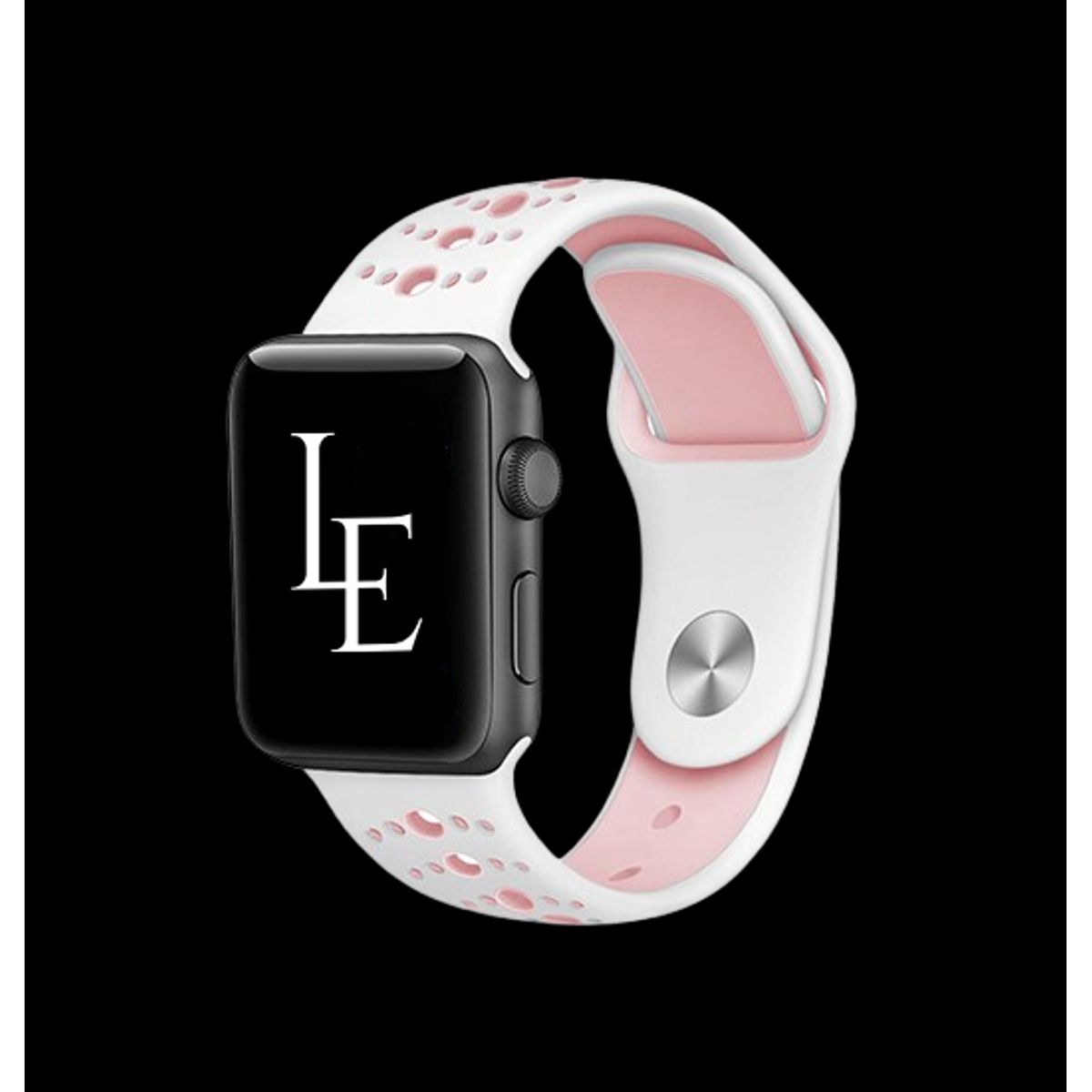 Apple Watch (38/40/SE/41/42mm) - L'Empiri&trade; Silikone Sportsrem - Hvid/Pink