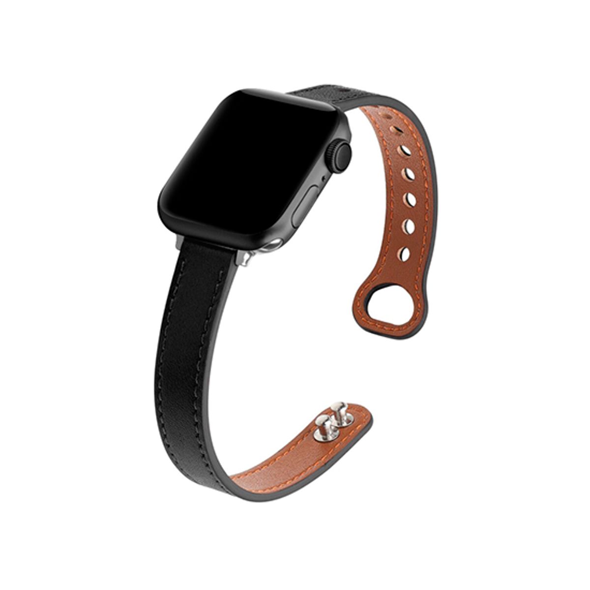 Apple Watch (38/40/SE/41/42mm) - ADENA&trade; Classic Læder Urrem - Sort