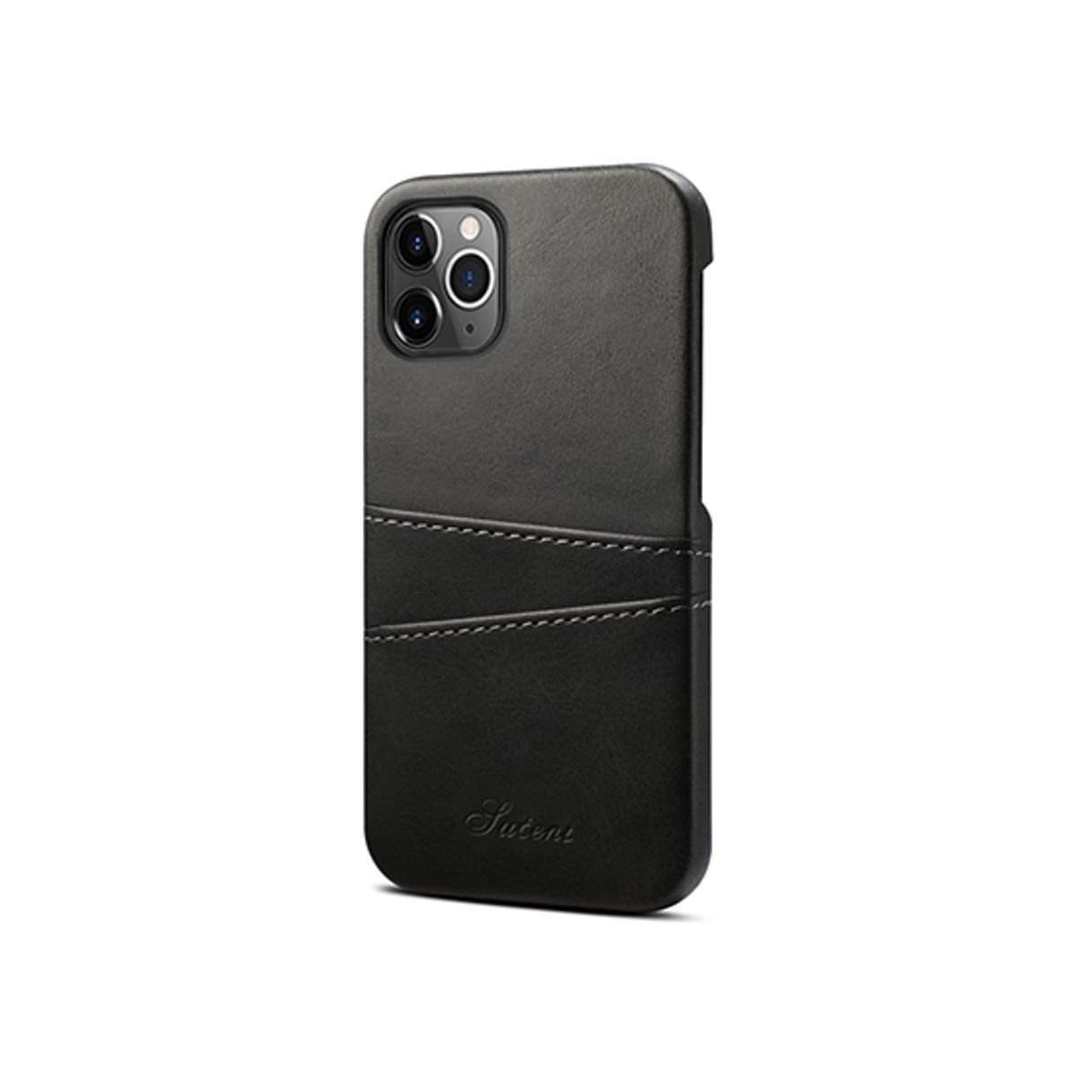 iPhone 12 Pro - NX Design&trade; Læder Cover M. Kortholder - Sort