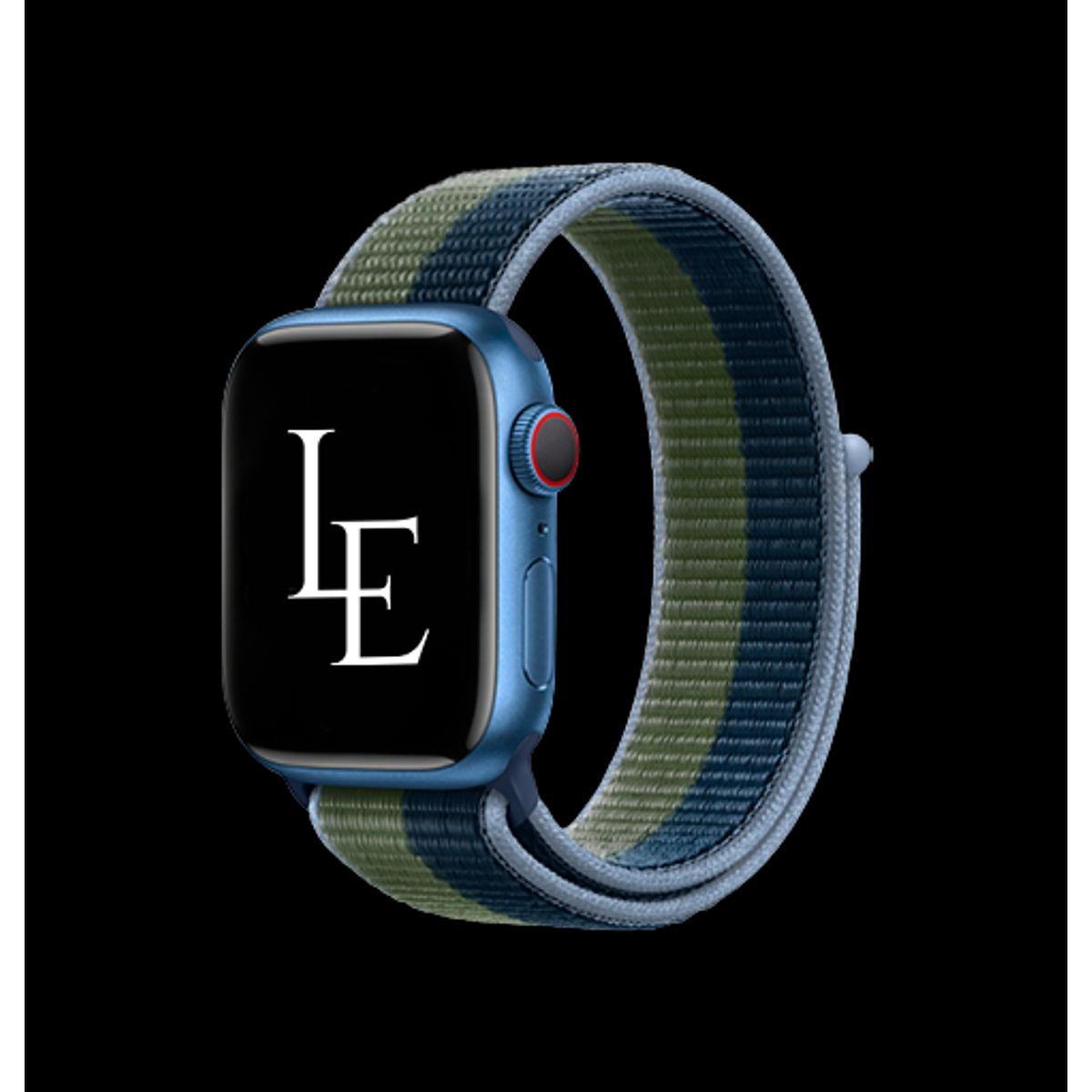 Apple Watch (38/40/SE/41/42mm) - L'Empiri&trade; Sport+ Nylon Velcro Rem - Navy/Grøn