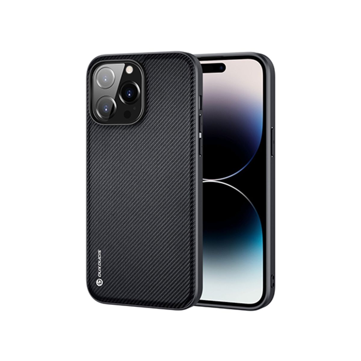 iPhone 14 Pro Max - DUX DUCIS® Luxe Cover - Tekstil Design - Sort