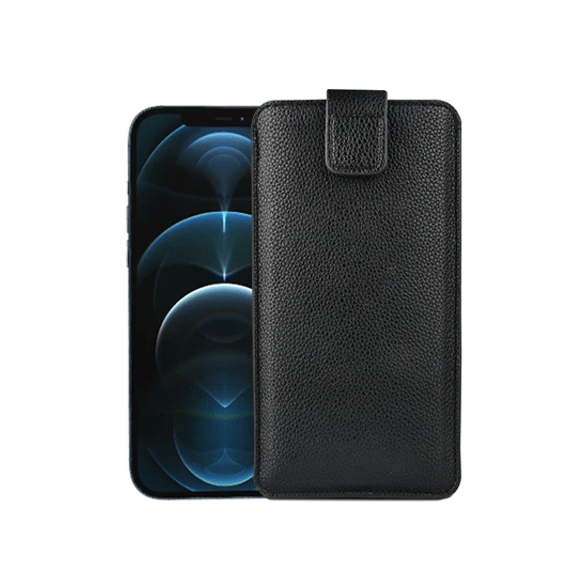 iPhone 12 Pro - Verona Læder Sleeve M. Lukning - Black Onyx