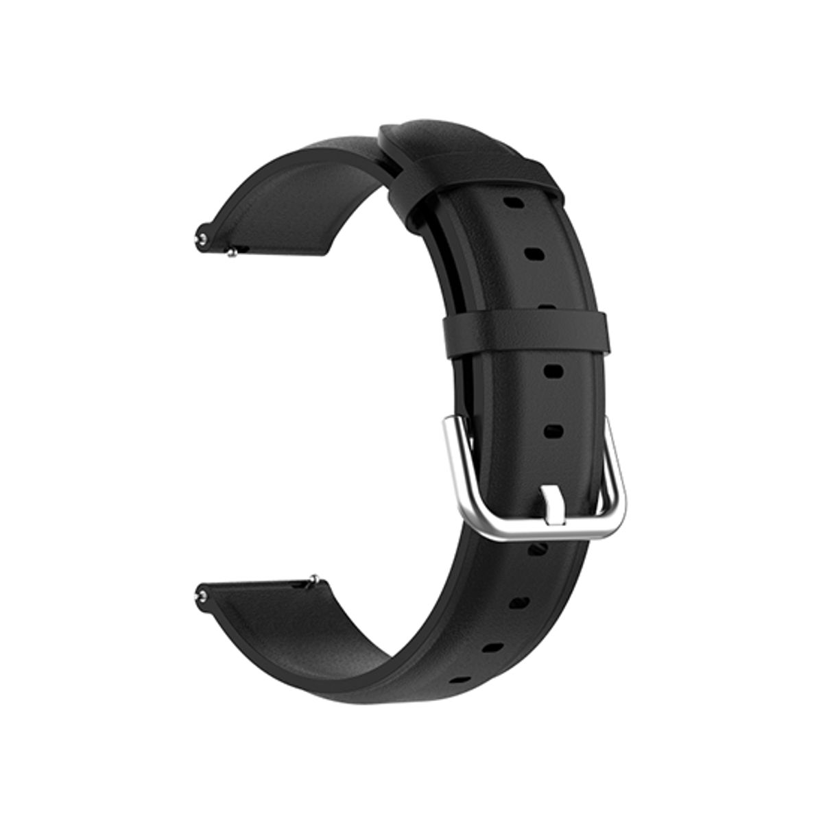 Garmin Vivoactive 4 - ADENA&trade; Round Tail Læder Urrem - Sort