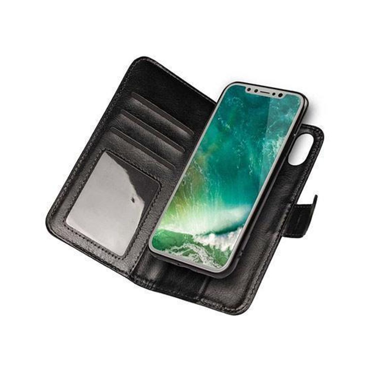 iPhone XS Max - Vintage 2-In-1 Læder Etui M. Aftageligt Cover - Sort/Grå