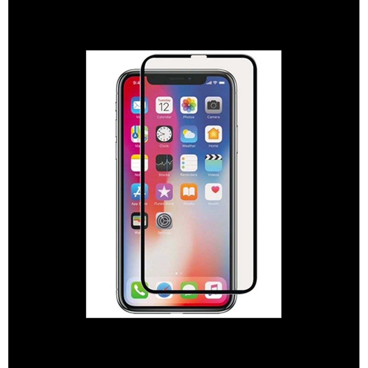 iPhone XS Max - Hoco G1 3D Premium Panserglas - Sort