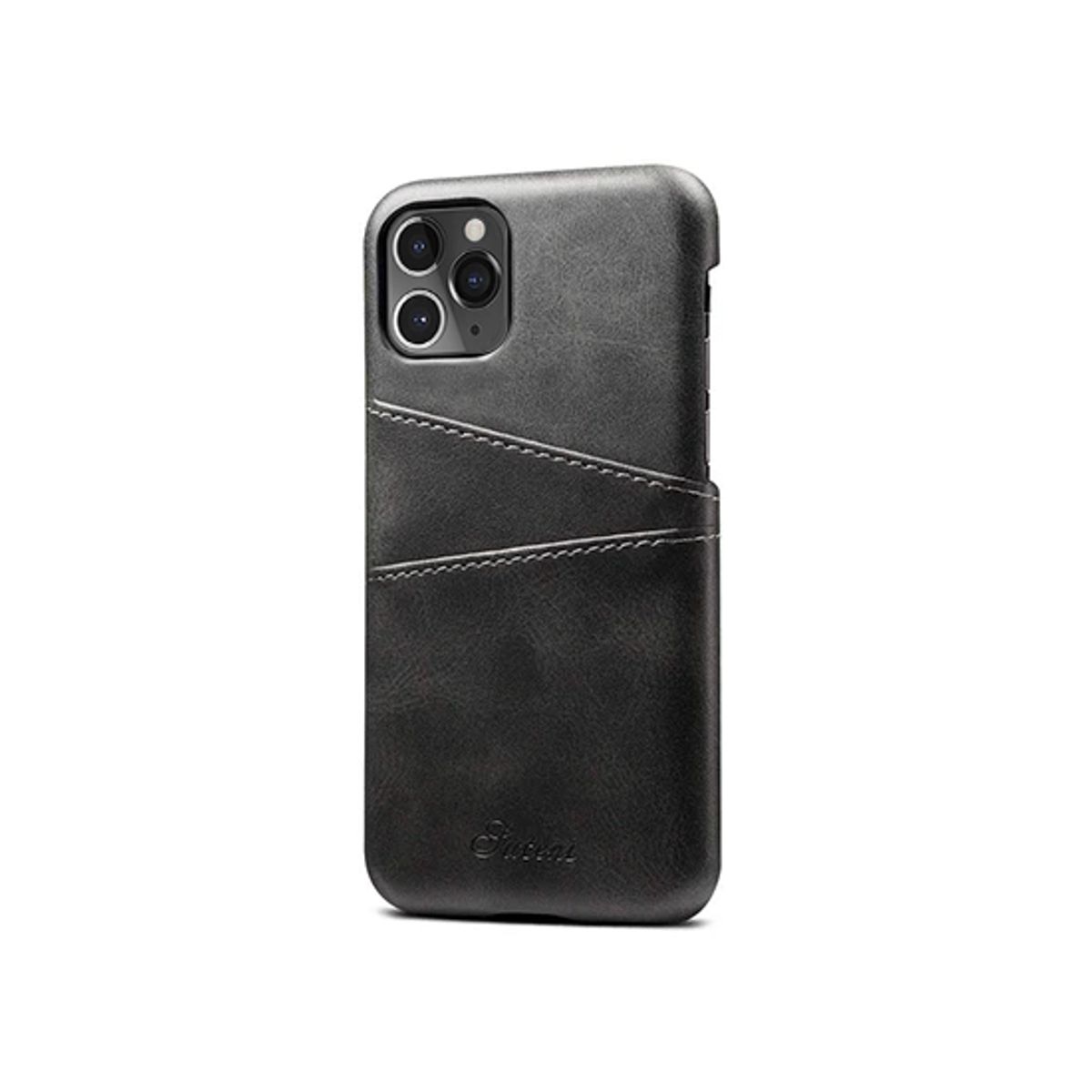 iPhone 11 Pro Max - NX Design Læder Cover M. Kortholder - Sort