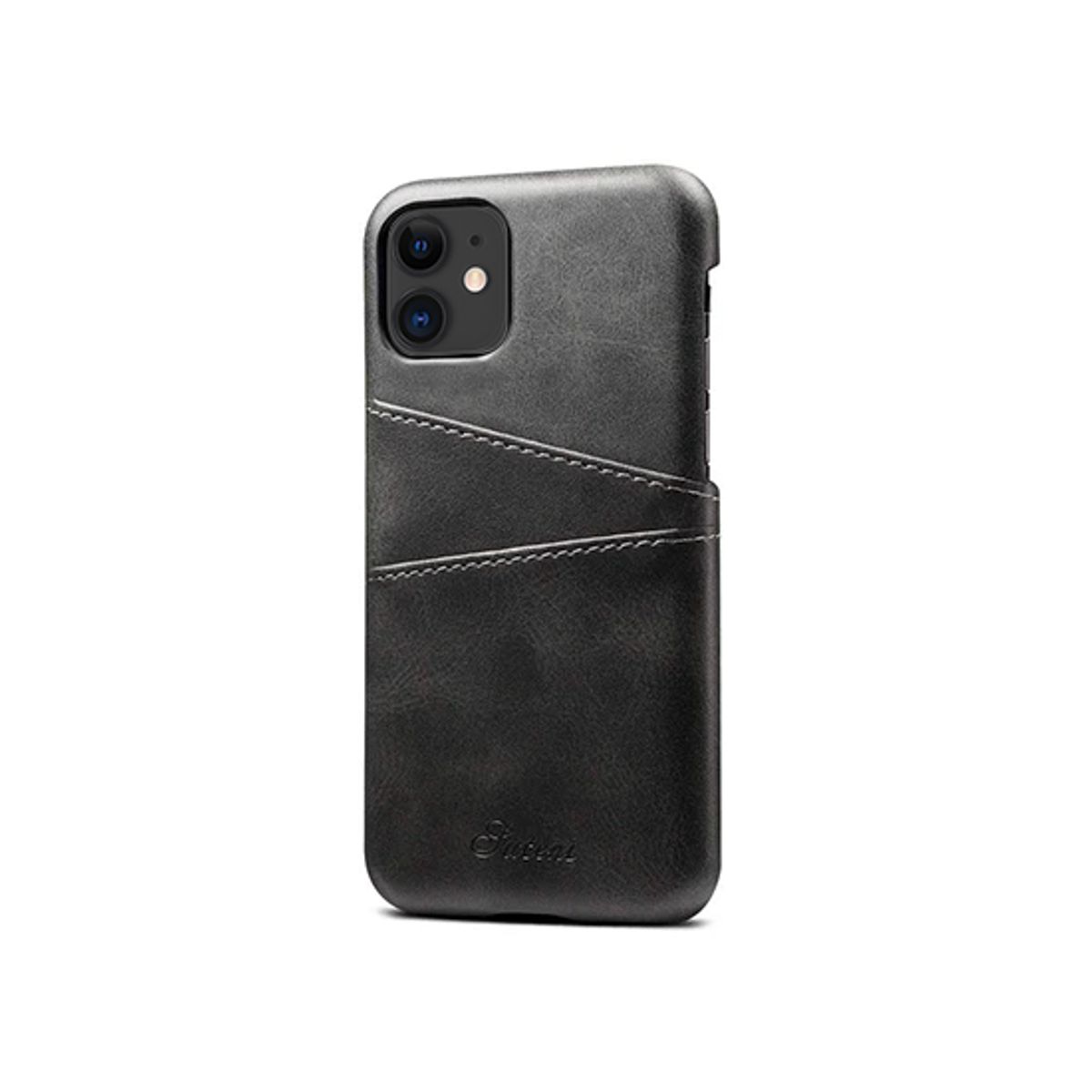 iPhone 11 - NX Design Læder Cover M. Kortholder - Sort