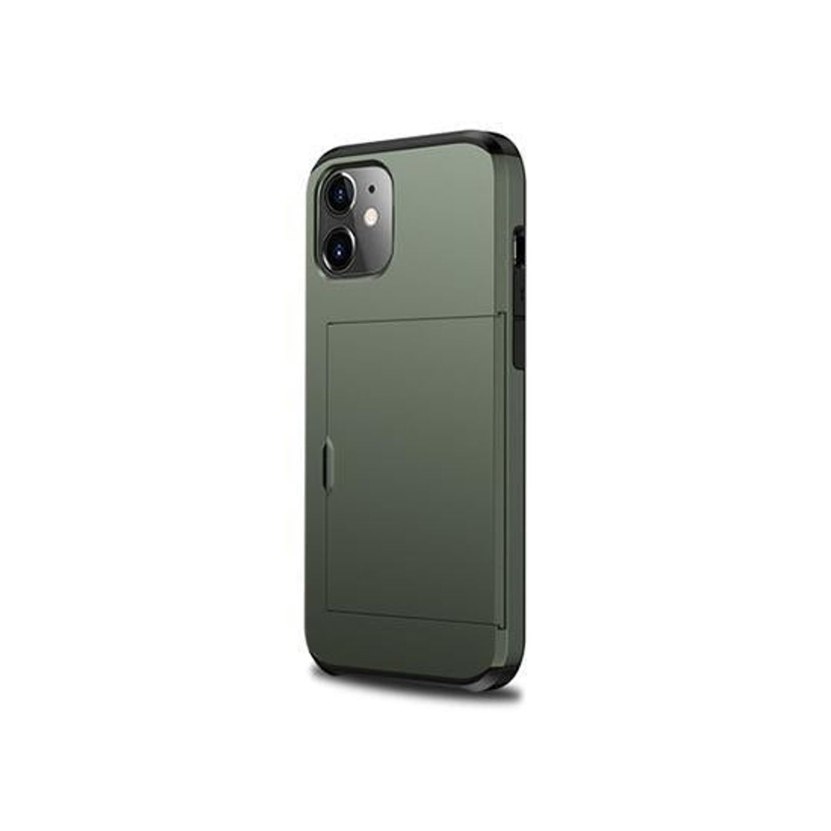 iPhone 12 Mini - Deluxe&trade; Håndværker Cover M. Kortholder - Army