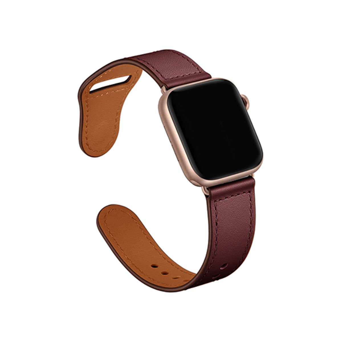 Apple Watch (38/40/SE/41/42mm) - FINESSE Ægte Læder Rem - Rød