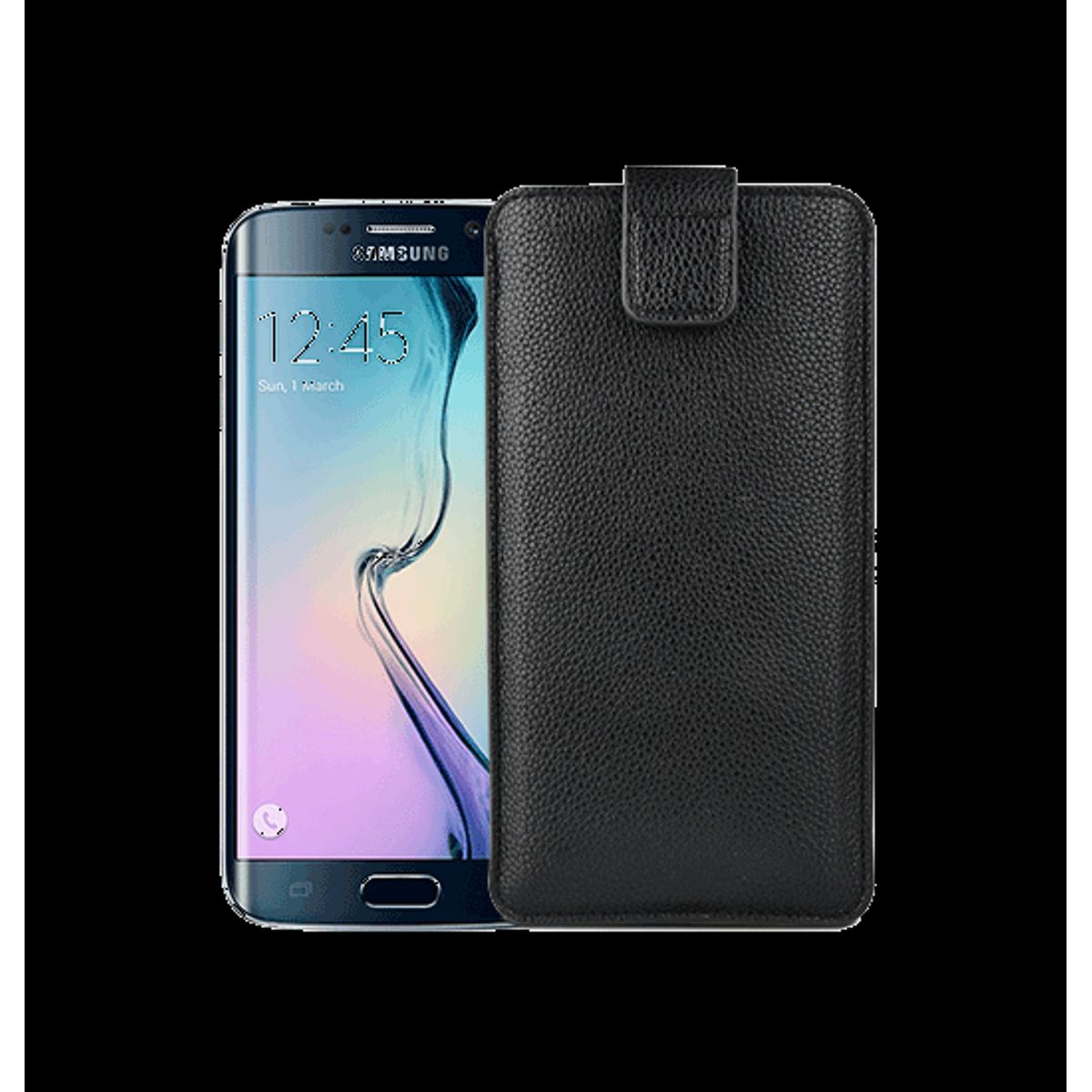 Samsung Galaxy S7 - Verona Læder Sleeve M. Lukning - Black Onyx