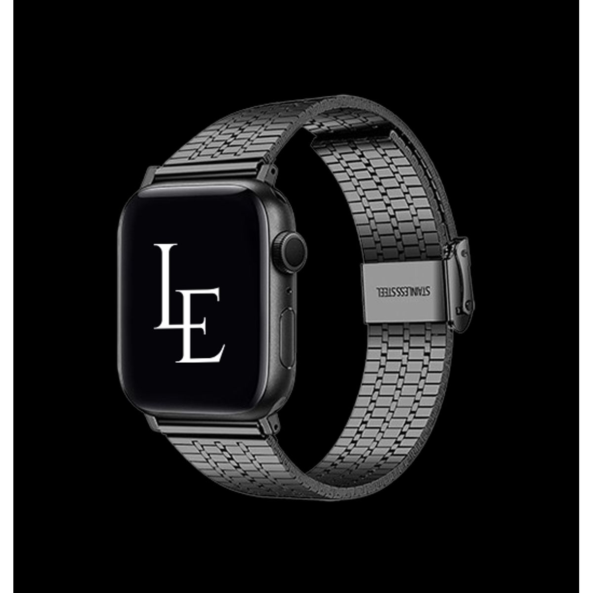 Apple Watch (38/40/SE/41/42mm) - L'Empiri&trade; Marbella Rustfrit Stål Rem - Sort