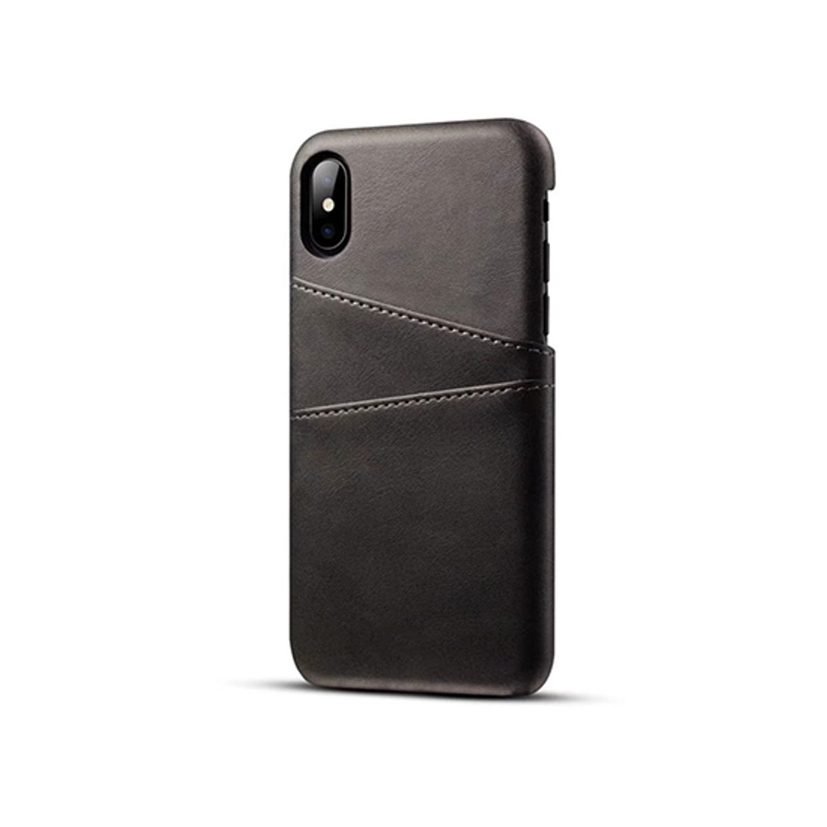 iPhone XS Max - NX Design Læder Cover M. Kortholder - Sort