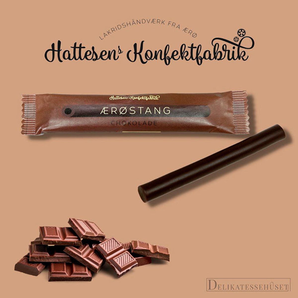 Ærøstang med chokolade fra Hattesen's Konfektfabrik