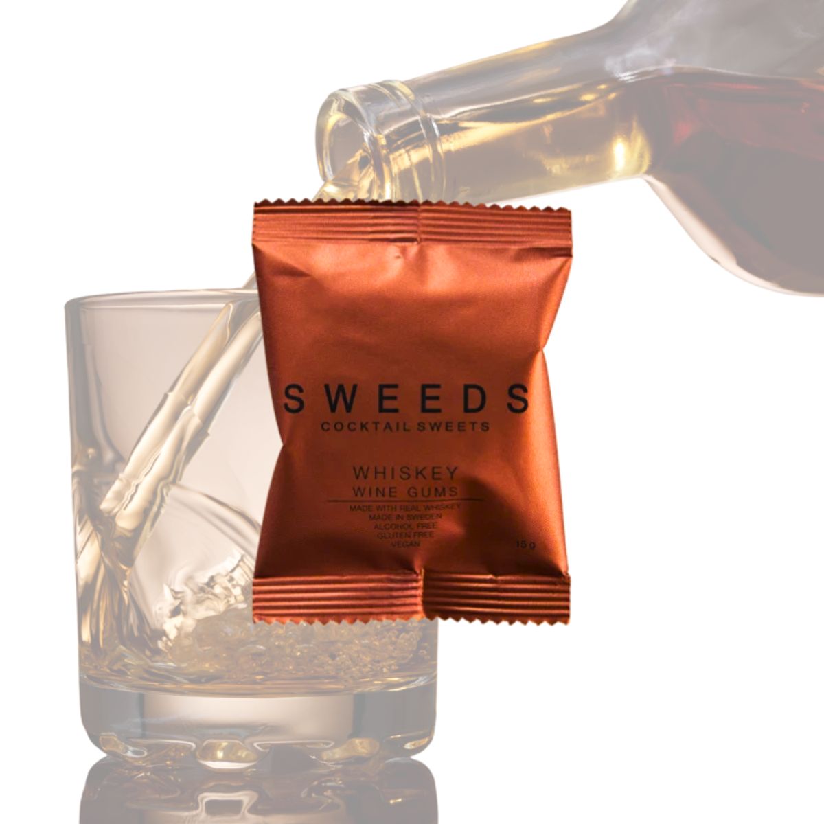 Cocktail vingummi med WHISKY fra SWEEDS (Flowpack)