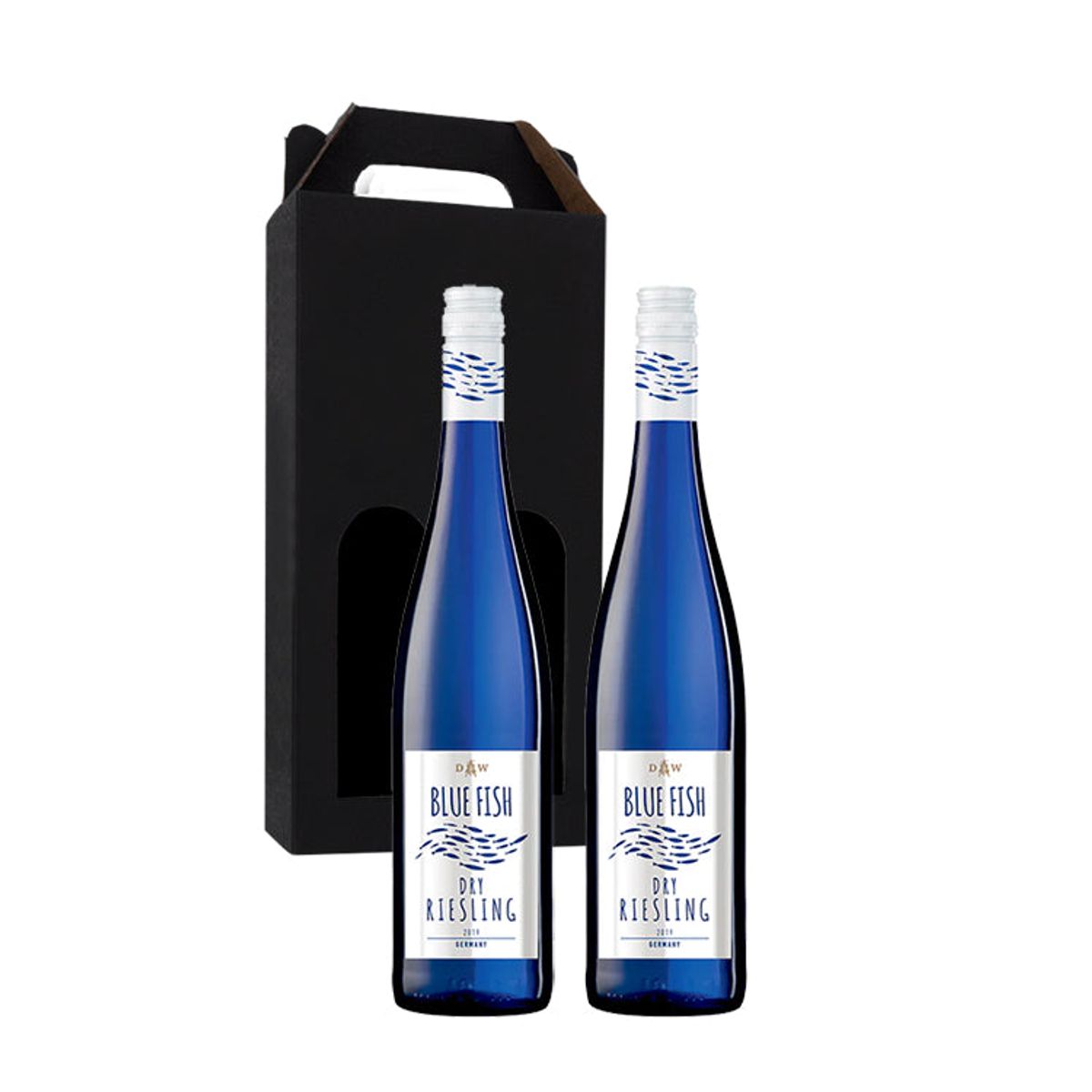 Vingave 2 fl. hvidvin, Blue Fish - Dry Riesling i gaveæske