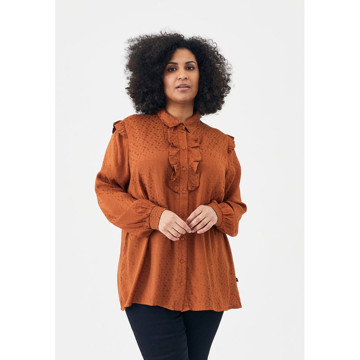 Adia - Bluse - Addaiva - Brown - Xl/54-56