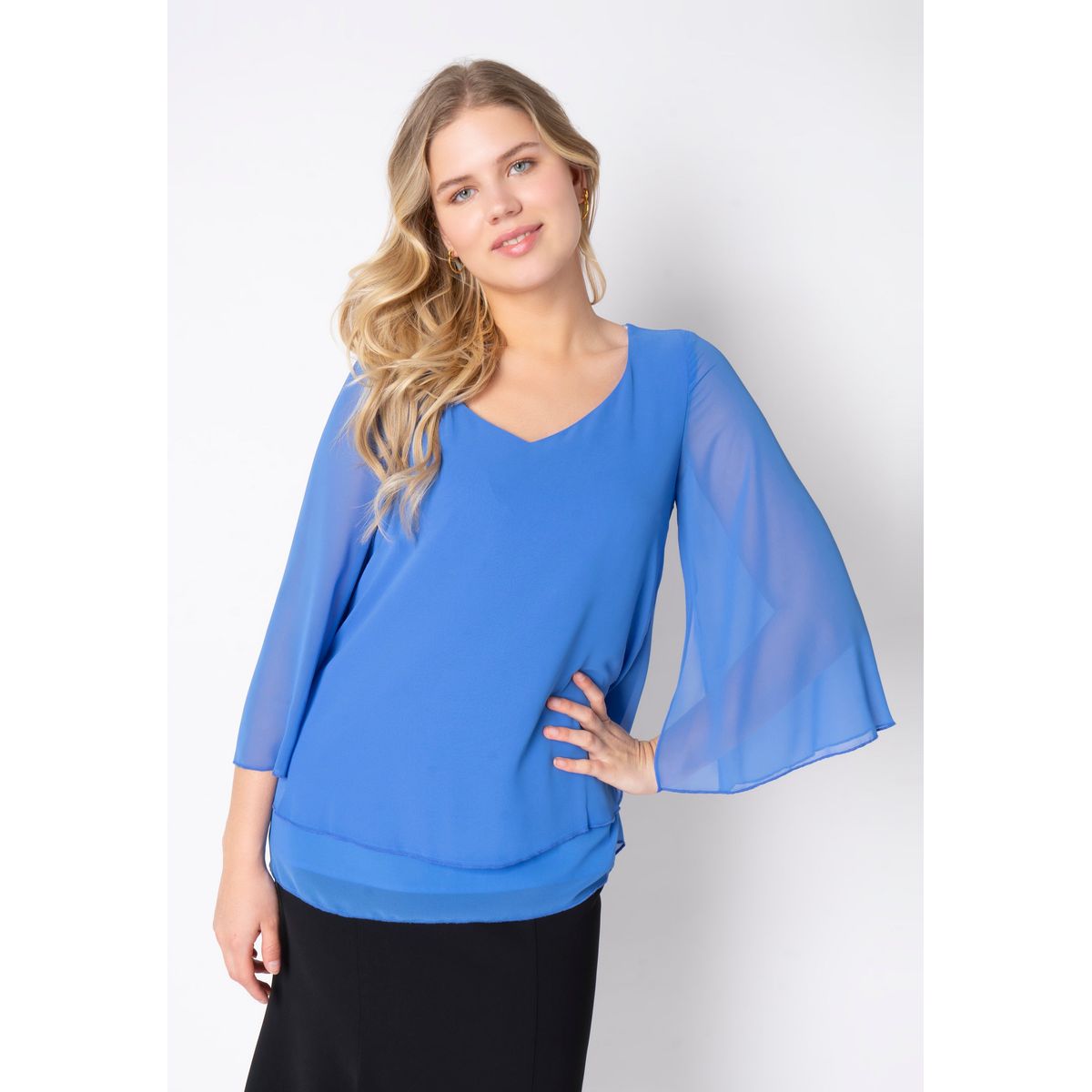 Elcamma - Cornflower Blue - Bluse - 50