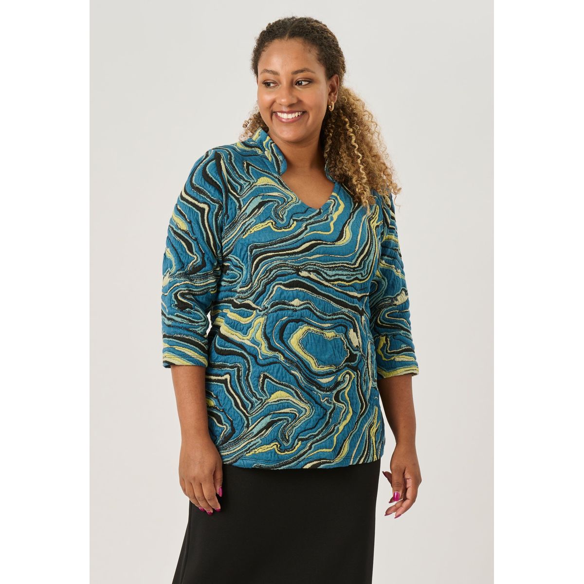 Pont Neuf - Bluse - Pnnajda - Petrol Blue - L/46