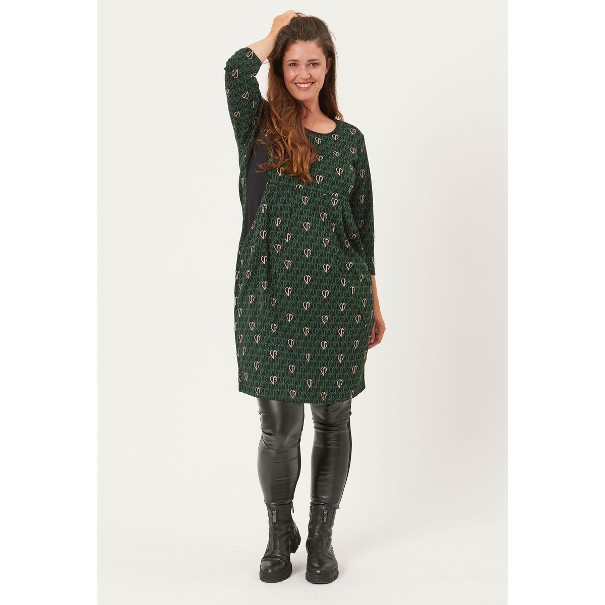 Pont Neuf - Kjole - Pnbianco - Pine Green - 2xl/52