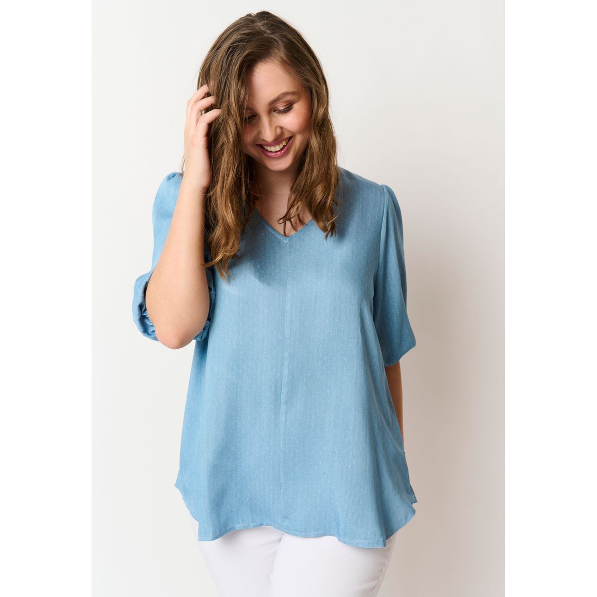 Pont Neuf - Bluse - Pnfleur - Sky Blue - S