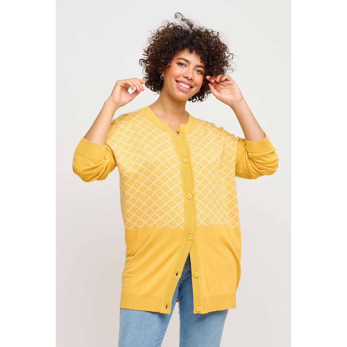 Adia - Cardigan - Adlorra - Yoke Yellow - Xl/54-56