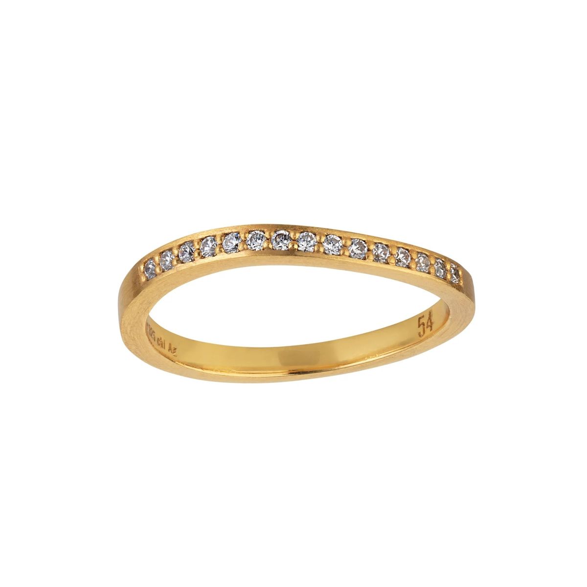 byBiehl - Ocean flow band sparkle ring i forgyldt sølv - 5-4203A-GP