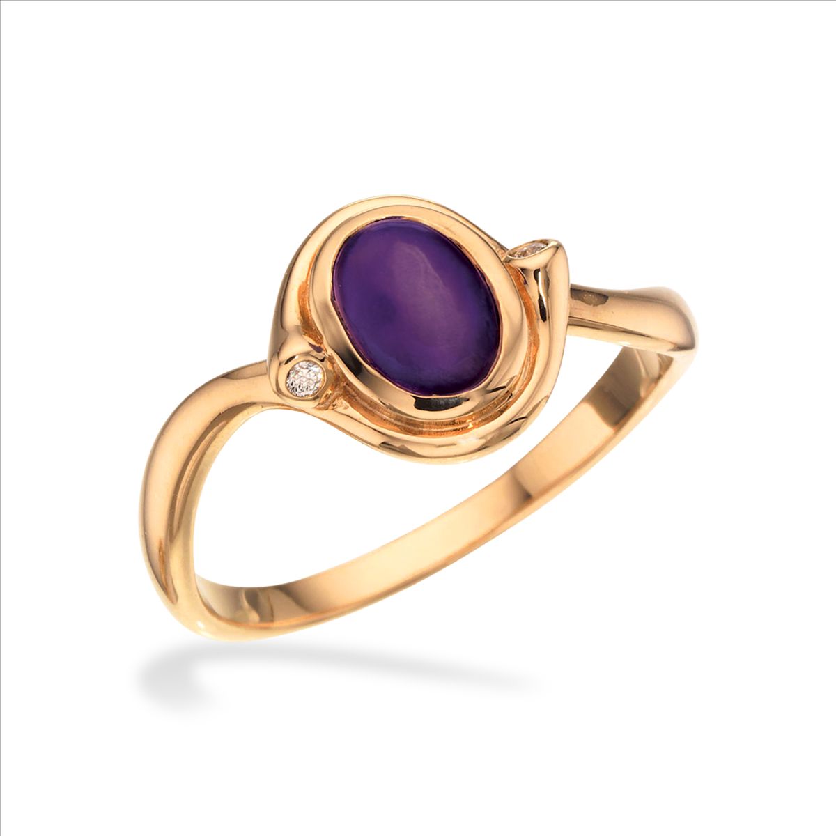 Scrouples - Guld ring i 8kt med Ametyst - 713193