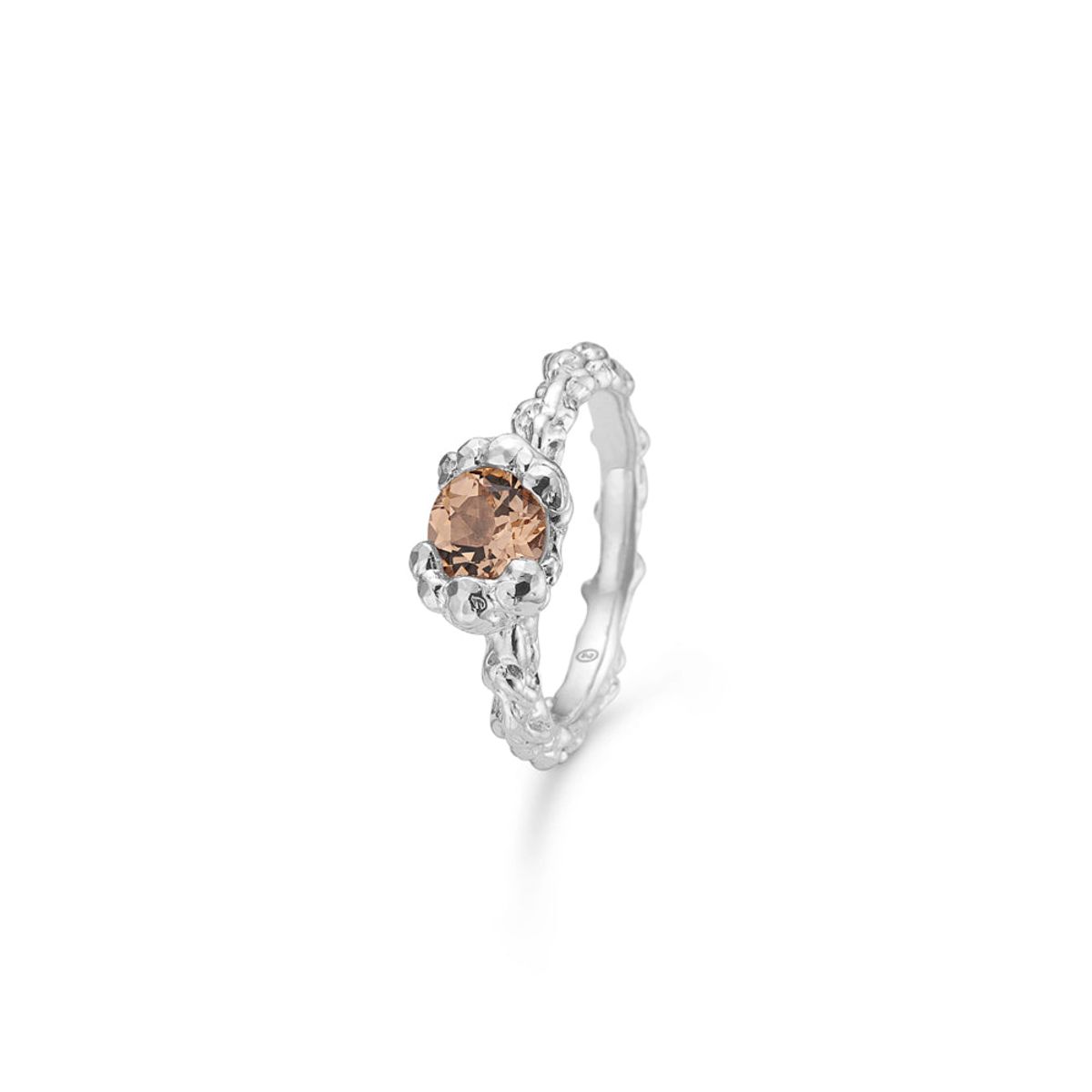 Studio Z - Citrine relieve sølv ring med orange zirkonia - 8147817