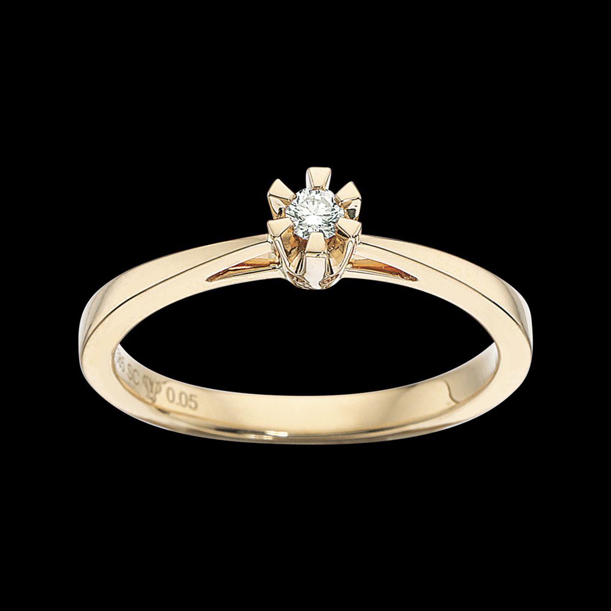 Scrouples - Prinsessering med 0,05 ct diamant, Guld / Hvidguld - 7775,05