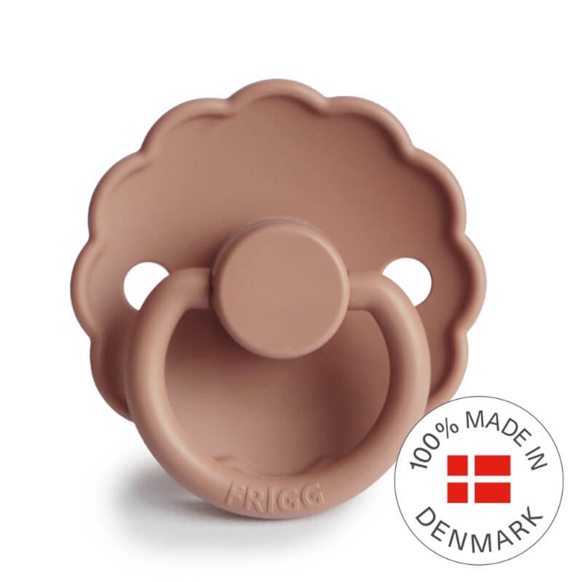 FRIGG - Daisy Round Silicone Pacifier Size 2 - Rose Gold