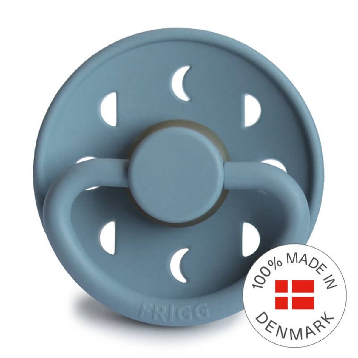 FRIGG - Moon Phase Round Latex Pacifier Size 2 - Stone Blue