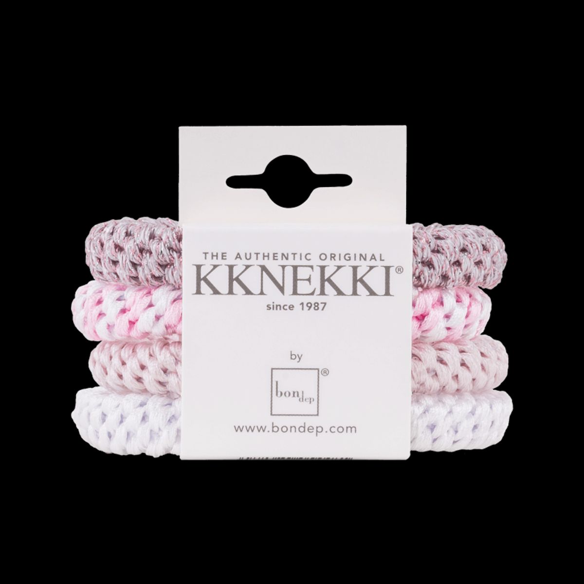 Bon Dep - Kknekki Elastikker - 4-pak Bundle 49 (White/Rose/Pink) - One size