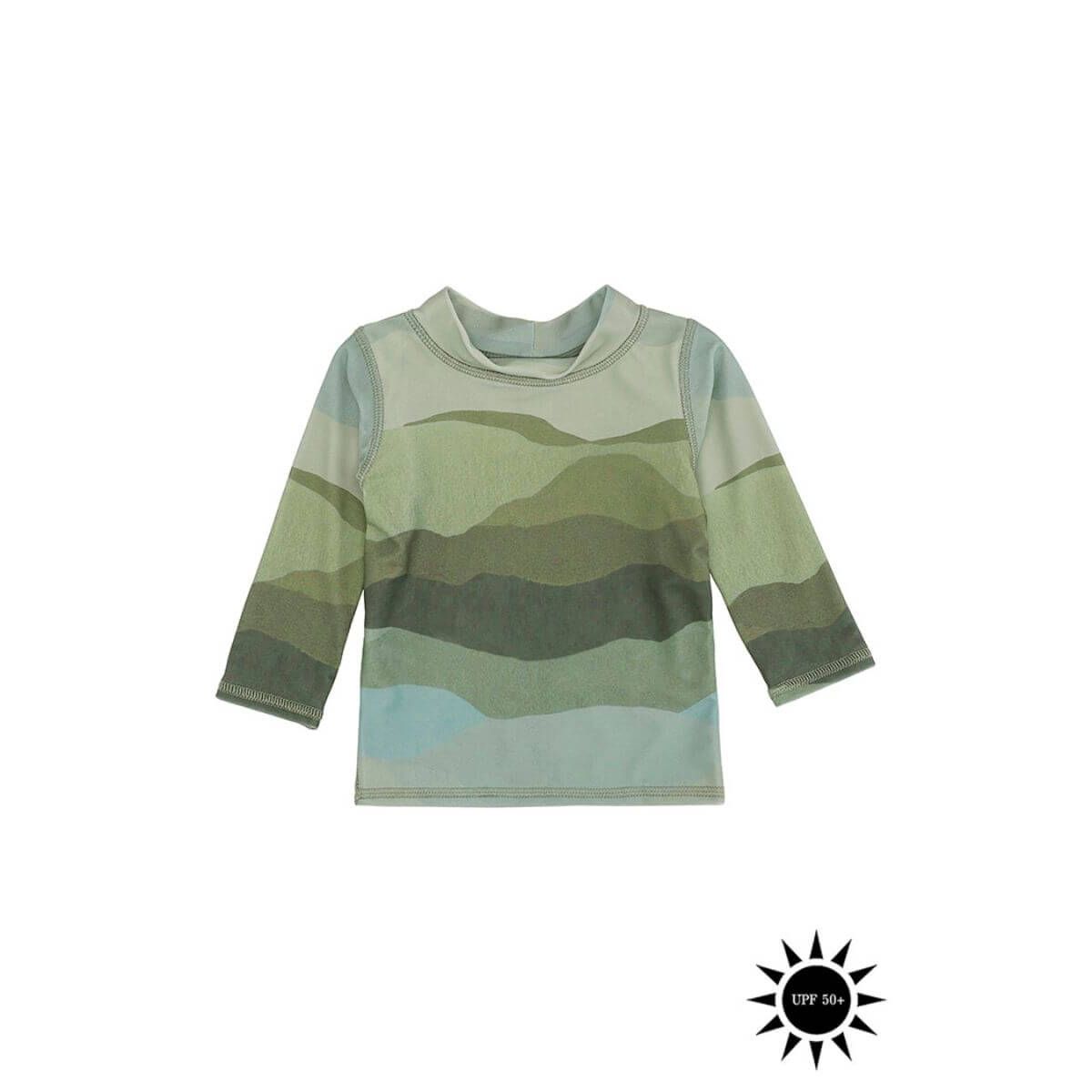 Soft Gallery - Badebluse Baby Astin Sun Shirt - AOP Landscape - 80/12 mdr.