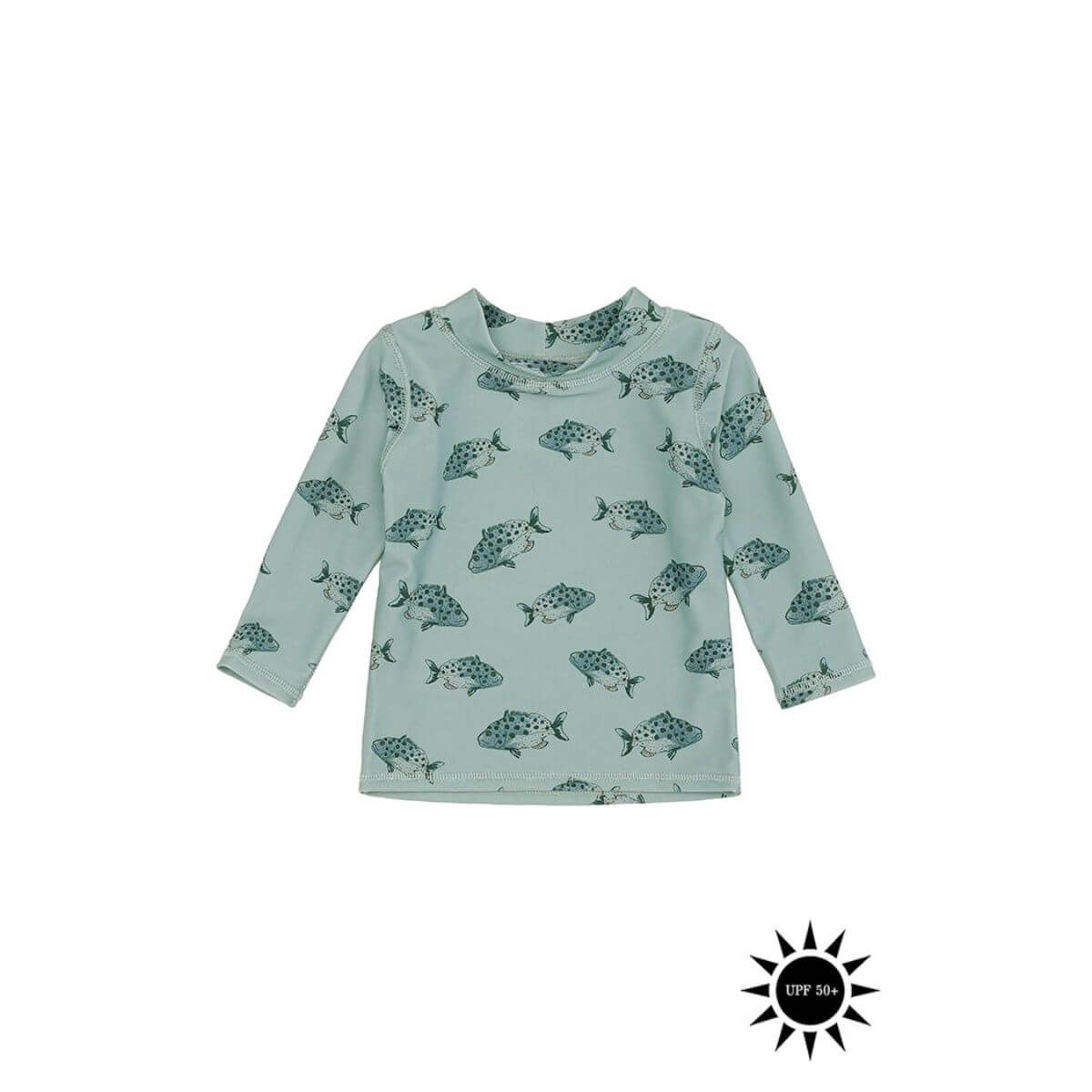 Soft Gallery - Badebluse Baby Astin Sun Shirt - Jadeite AOP Spotfish - 62/3 mdr.