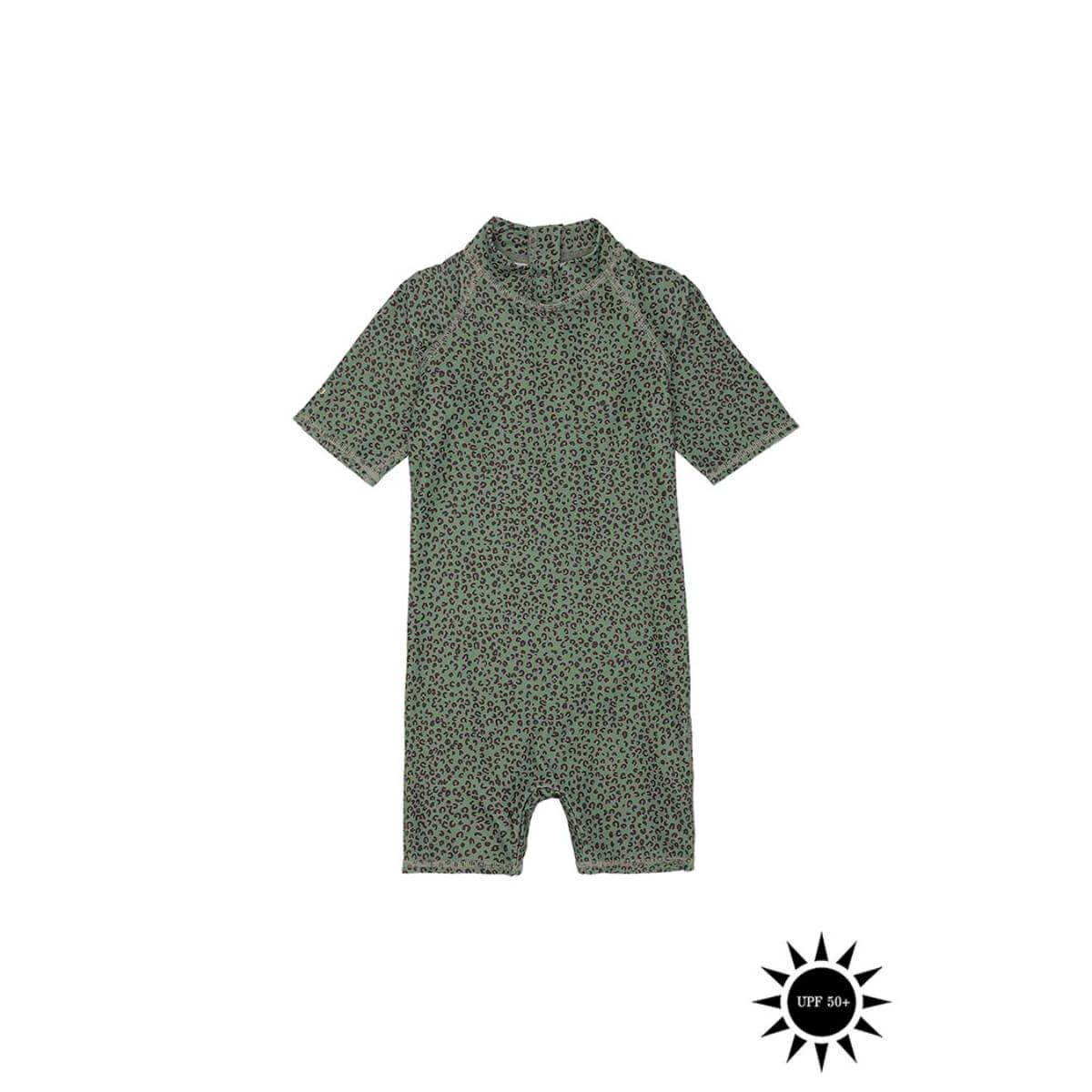 Soft Gallery - Badedragt Rey Sunsuit - Oil Green AOP Leospot - 1 år