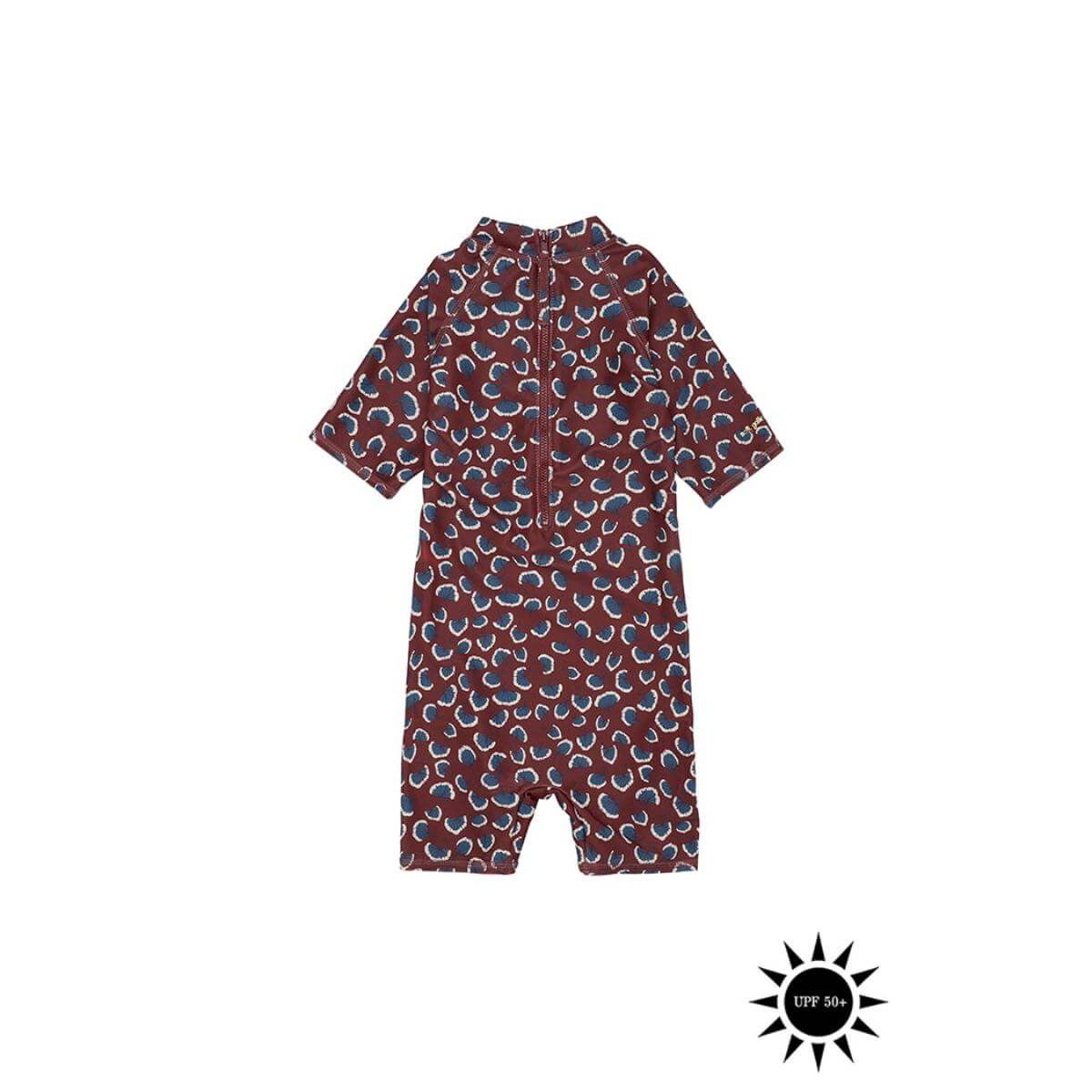 Soft Gallery - Badedragt Rey Sunsuit - Russet Brown AOP Coral - 1 år