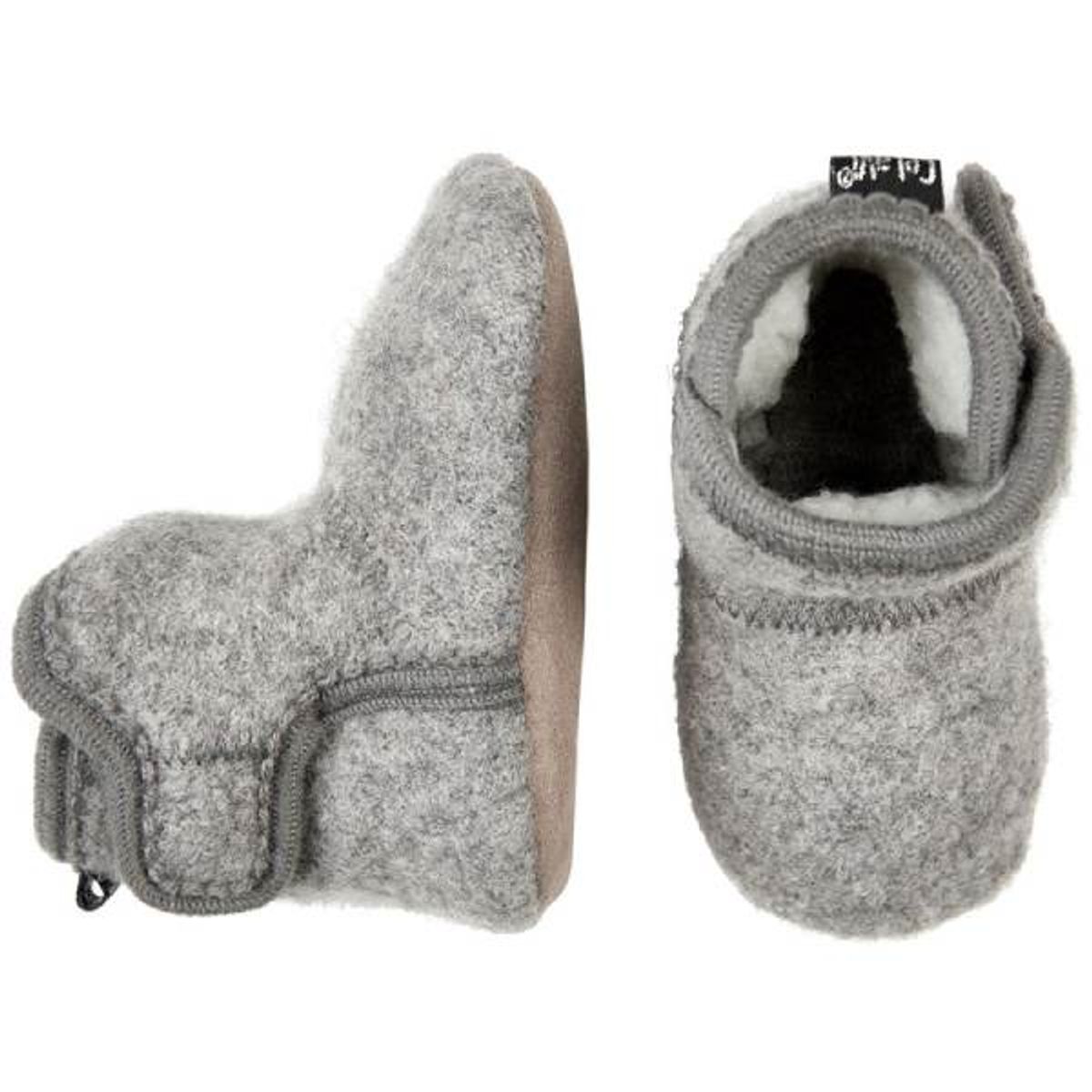 CeLaVi - Baby Uld Sko Velcro - Grey Melange - 17/18