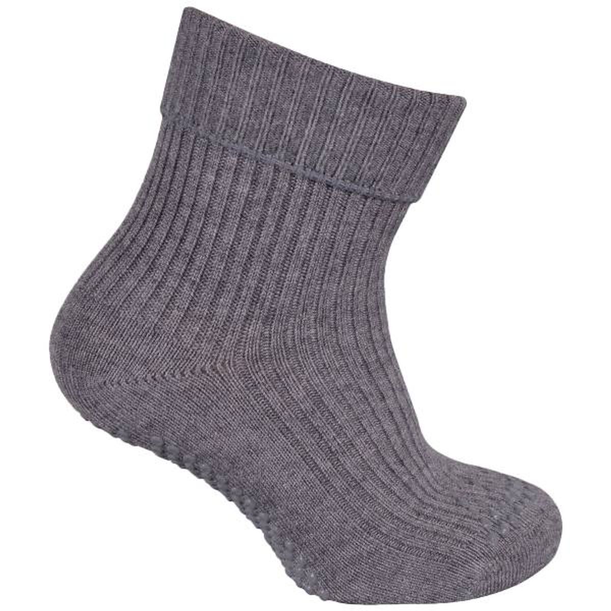 Melton - Non-Slip Strømper - Grey Melange - 20-22