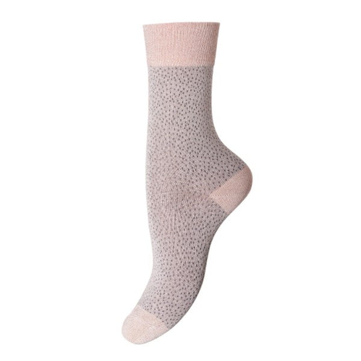 MP Denmark - Strømper - Ankle Poppy - Rosa/Sort Glimmer - 37-39