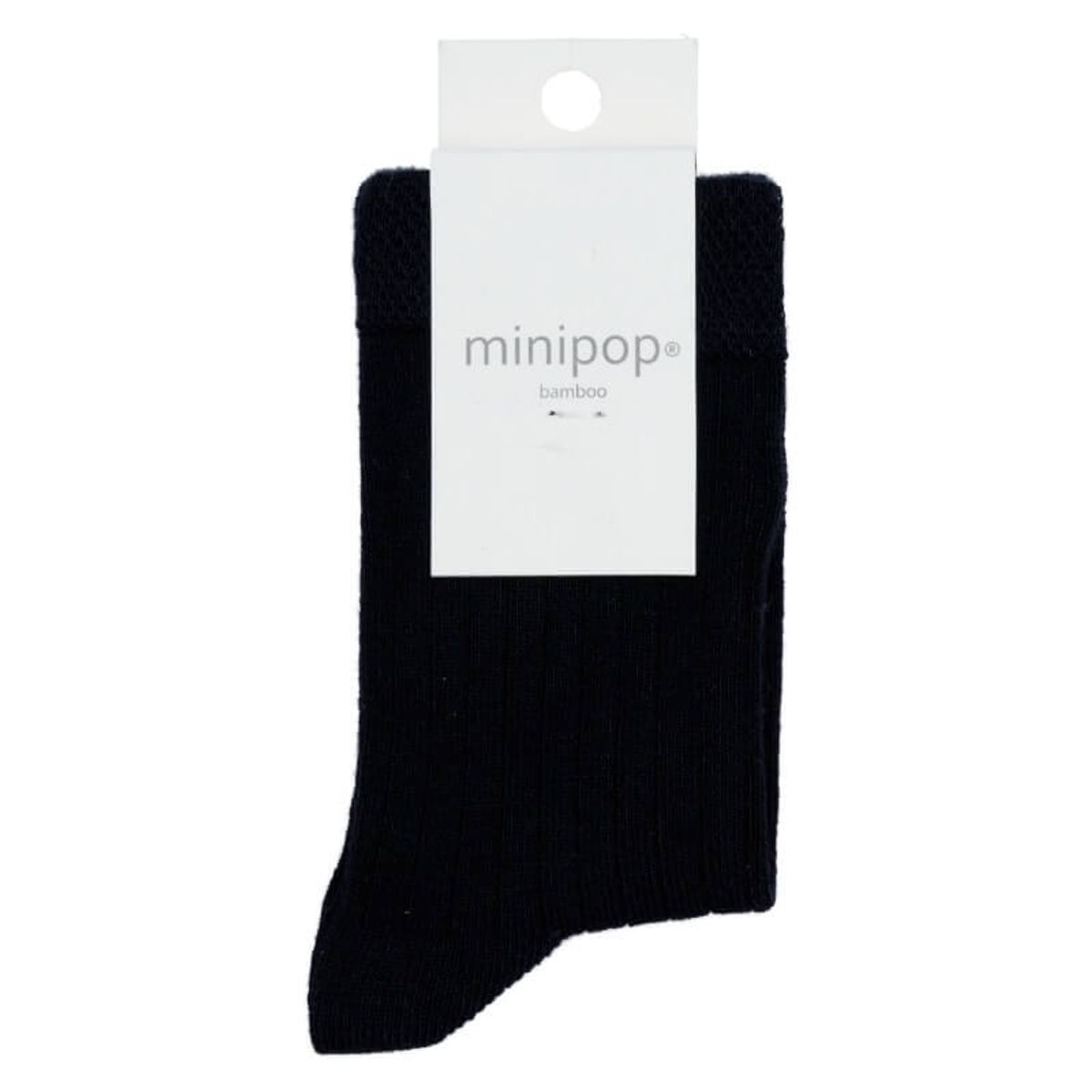 MiniPop - Bamboo Ankle Socks - Black - 31-34 (7-8 år)