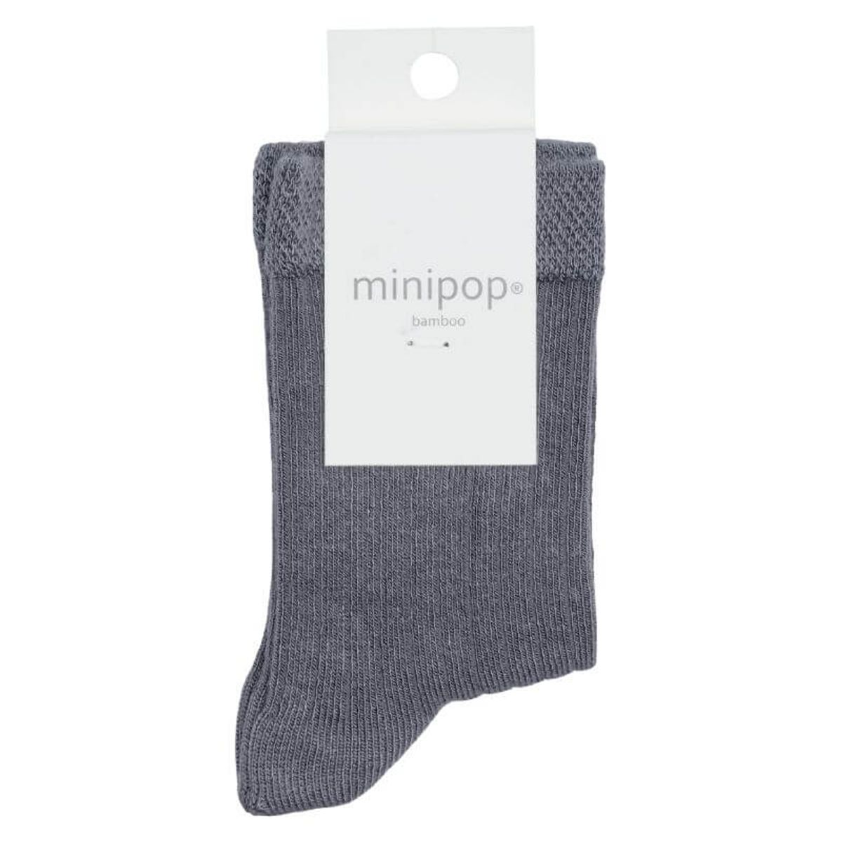 MiniPop - Bamboo Ankle Socks - Grey - 23-26 (3-4 år)