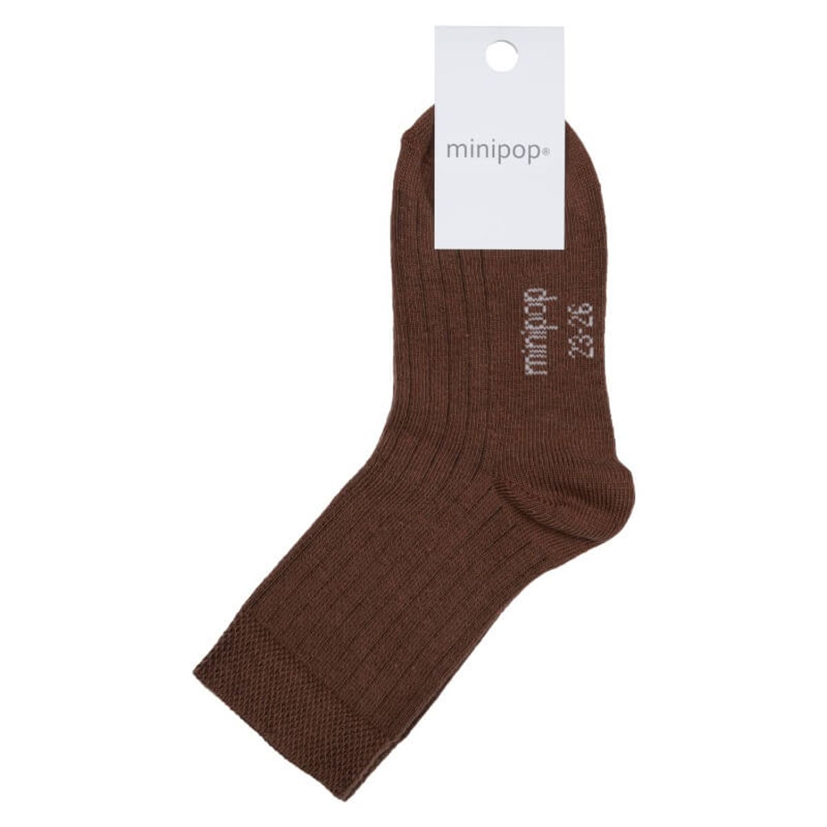 MiniPop - Bamboo Ankle Socks - Coffee - 23-26 (3-4 år)